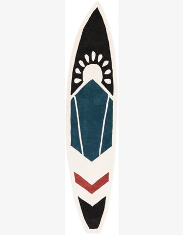 2' x 8' 9 SurfBoard Wool Freeform Rug