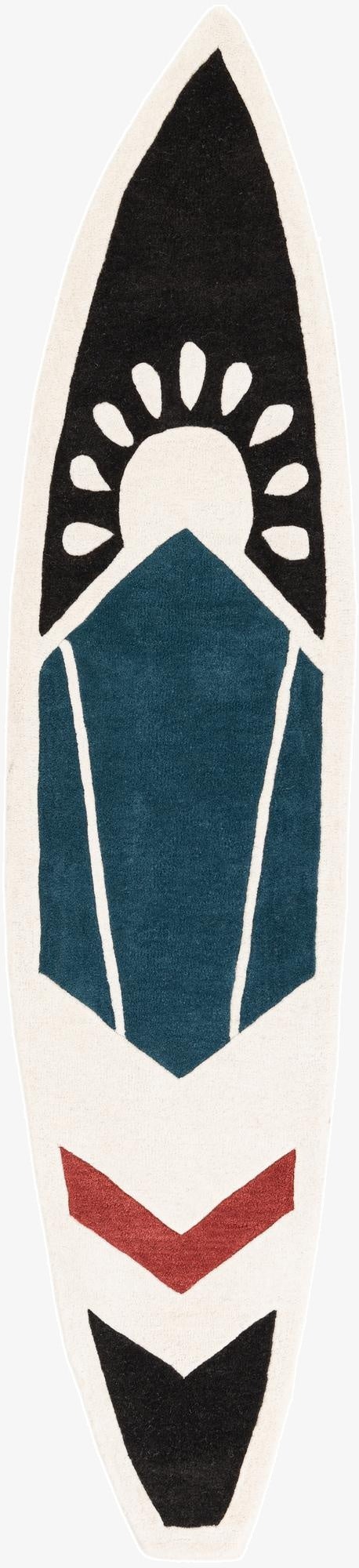 2' x 8' 9 SurfBoard Wool Freeform Rug