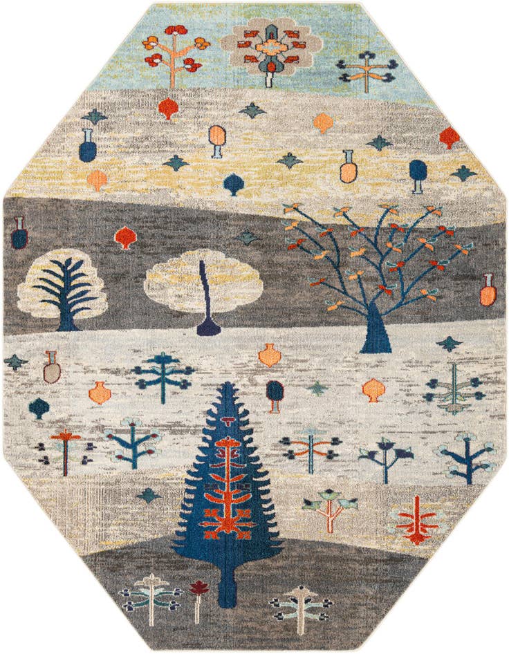 Detail image of 7' 10 x 7' 10 Washable Vivid Octagon Rug