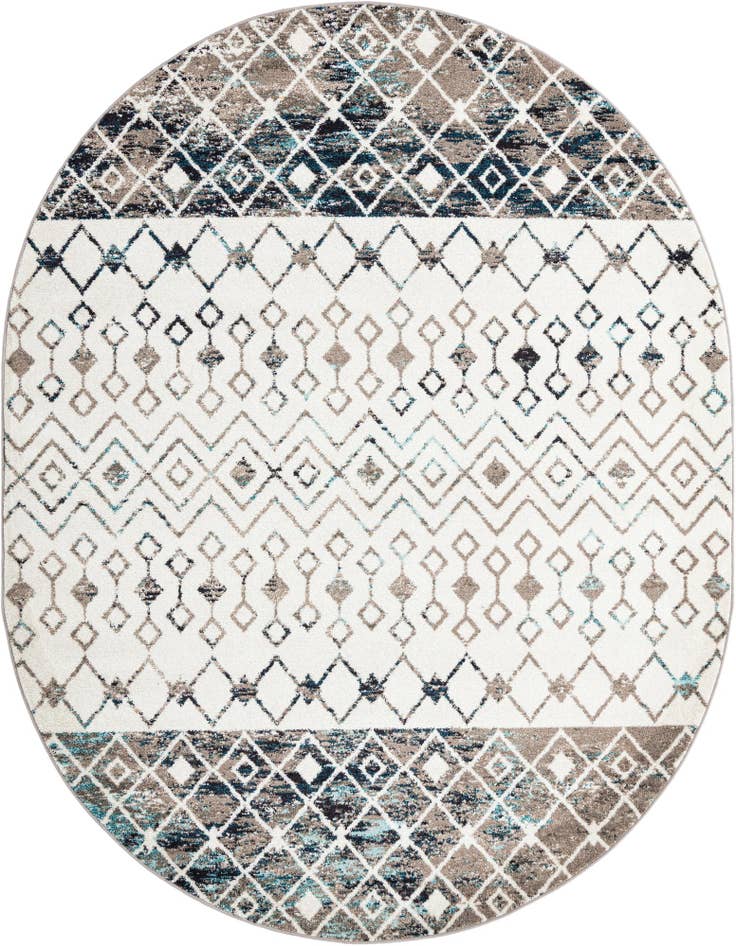 Detail image of 7' 10 x 10' Moroccan Trellis Oval Rug