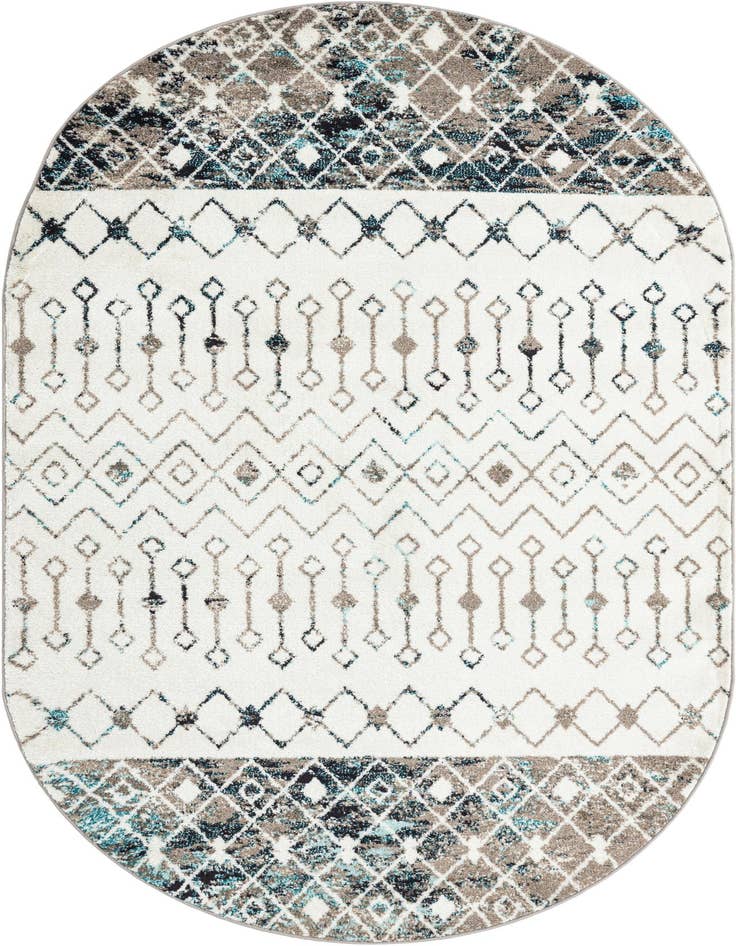 Detail image of 5' 3 x 8' Moroccan Trellis Oval Rug