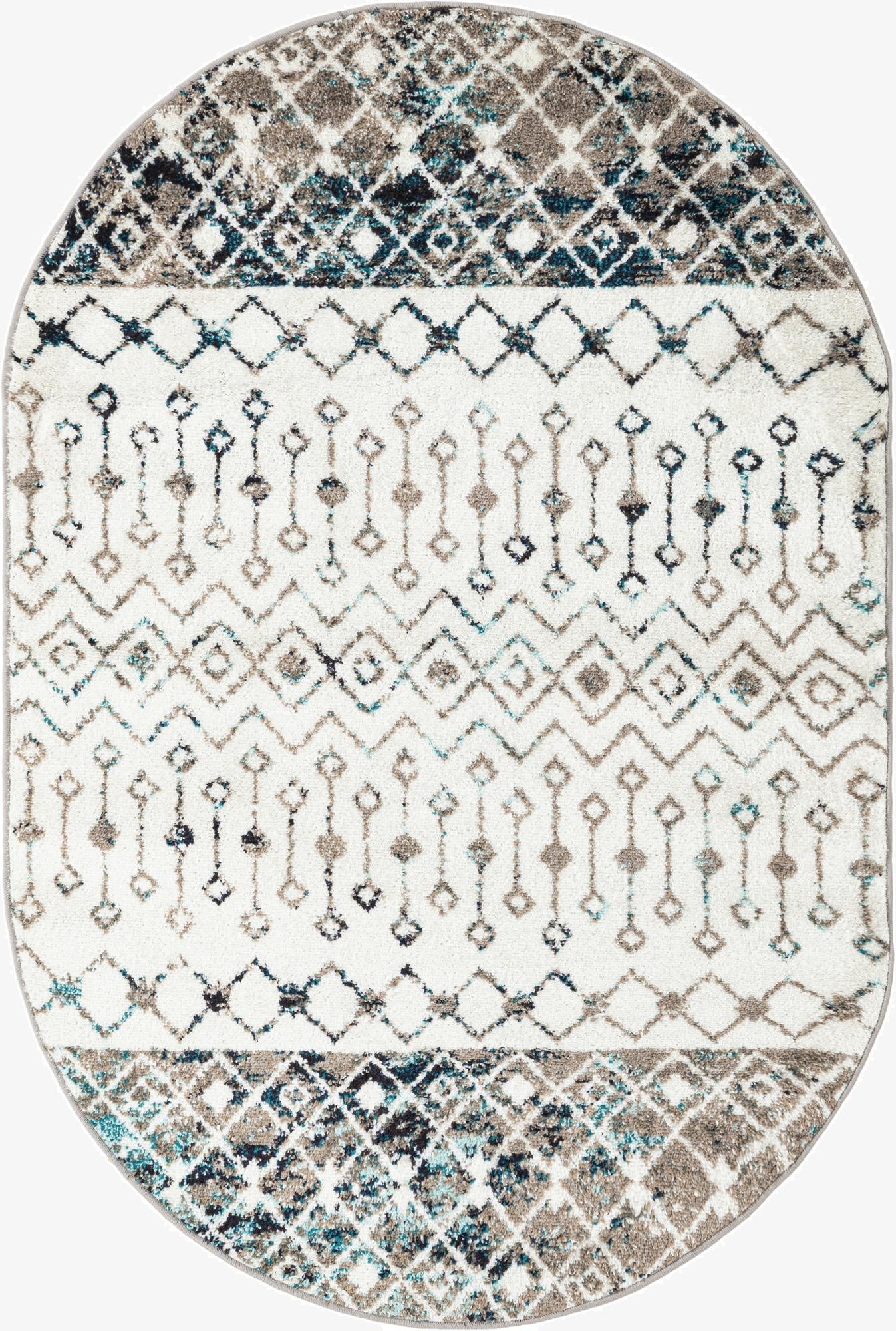 4' x 6' Moroccan Trellis Oval Rug