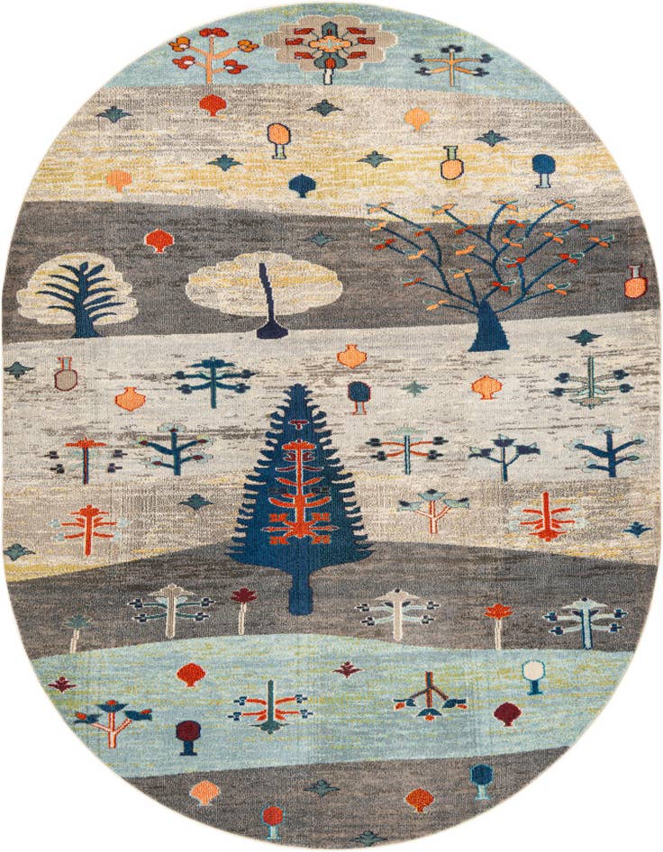 Detail image of 7' 10 x 10' Washable Vivid Oval Rug