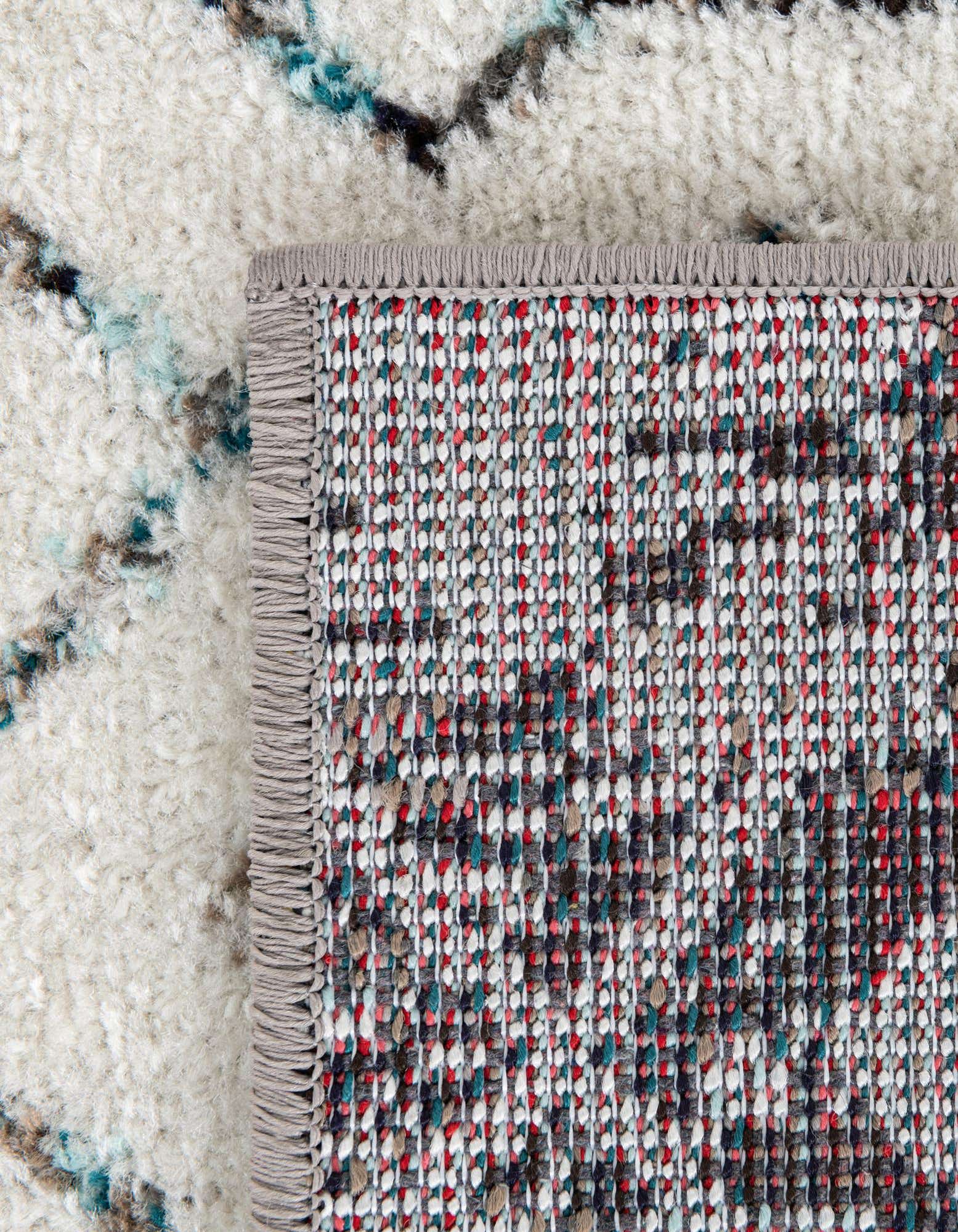 Custom Ivory Gray Blue Moroccan Trellis Rug