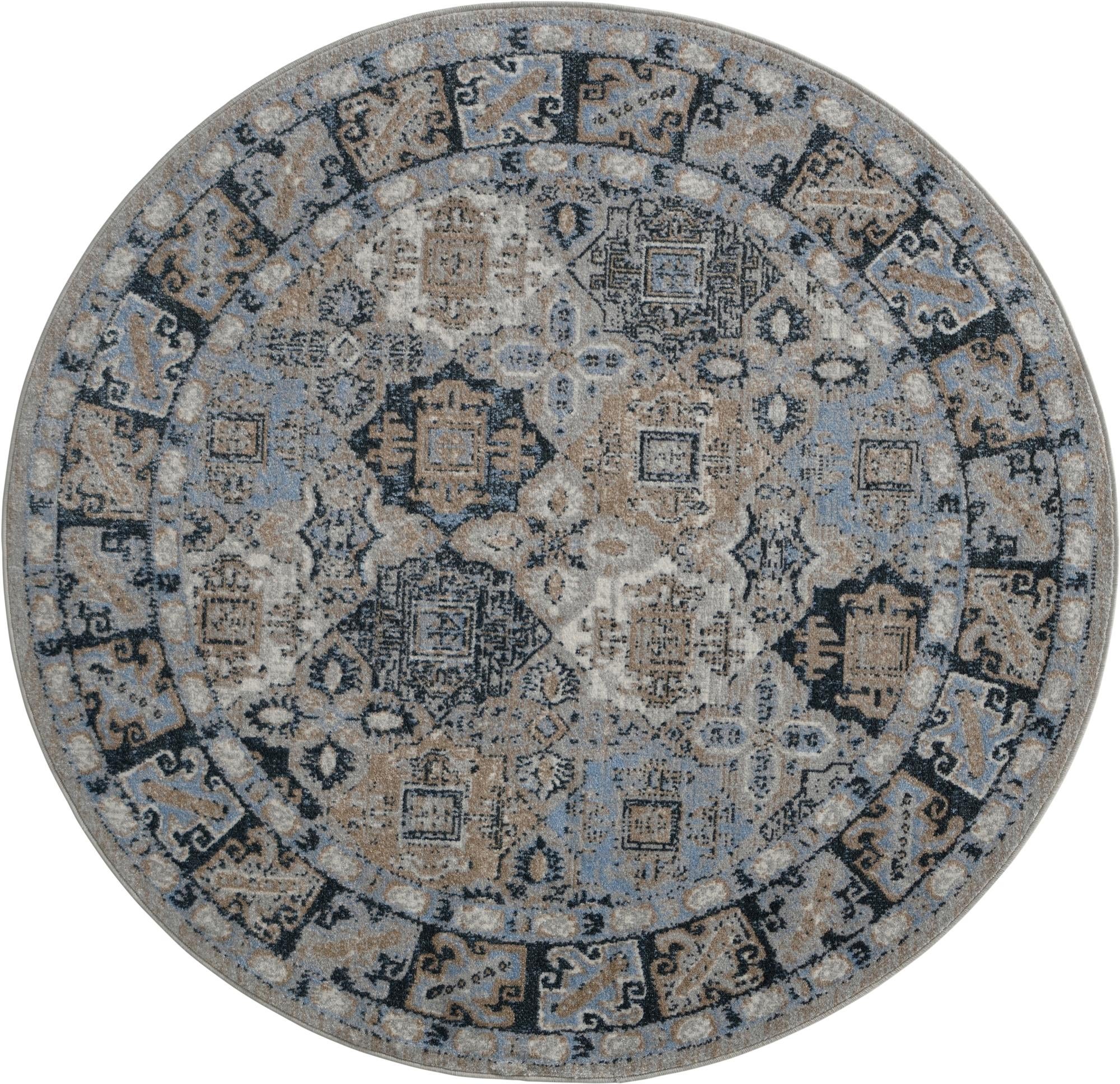 5' 3 x 5' 3 Kamala Washable Round Rug
