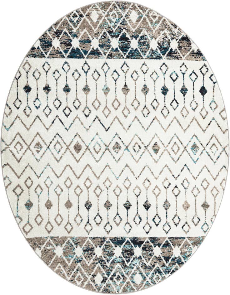 Detail image of 7' 10 x 7' 10 Moroccan Trellis Round Rug