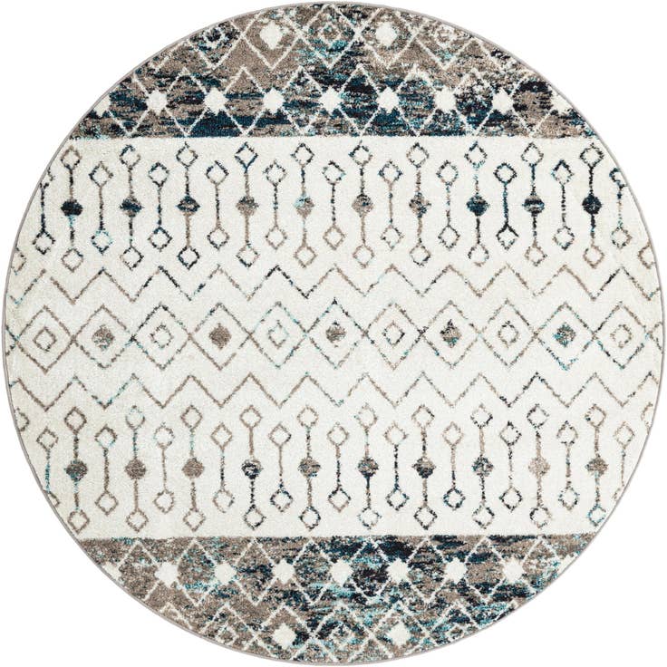 Detail image of 6' x 6' Moroccan Trellis Round Rug