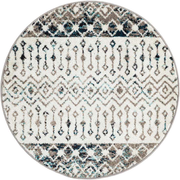 95cm x 95cm Moroccan Trellis Rond Vloerkleed