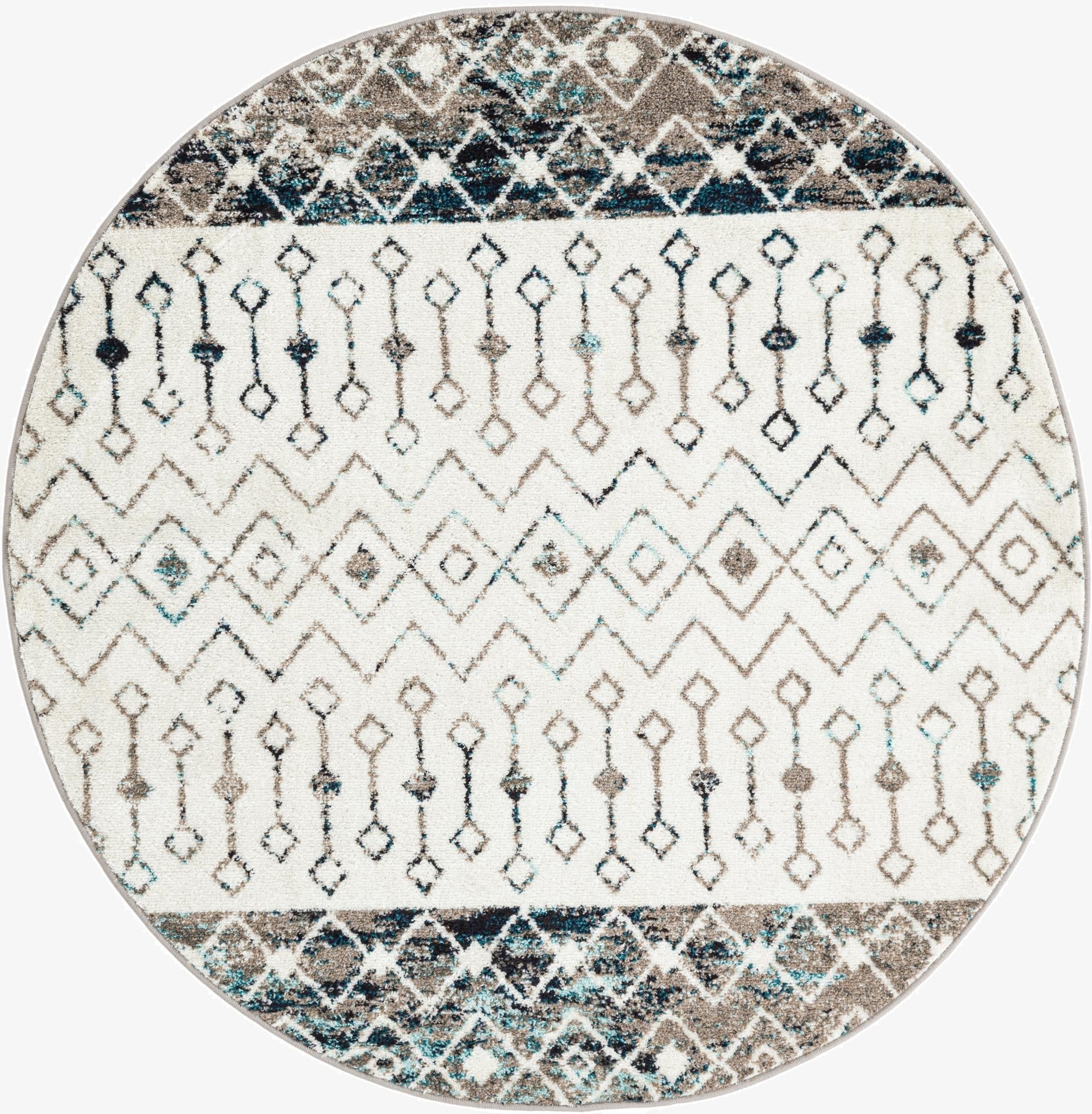 5' 3 x 5' 3 Moroccan Trellis Round Rug