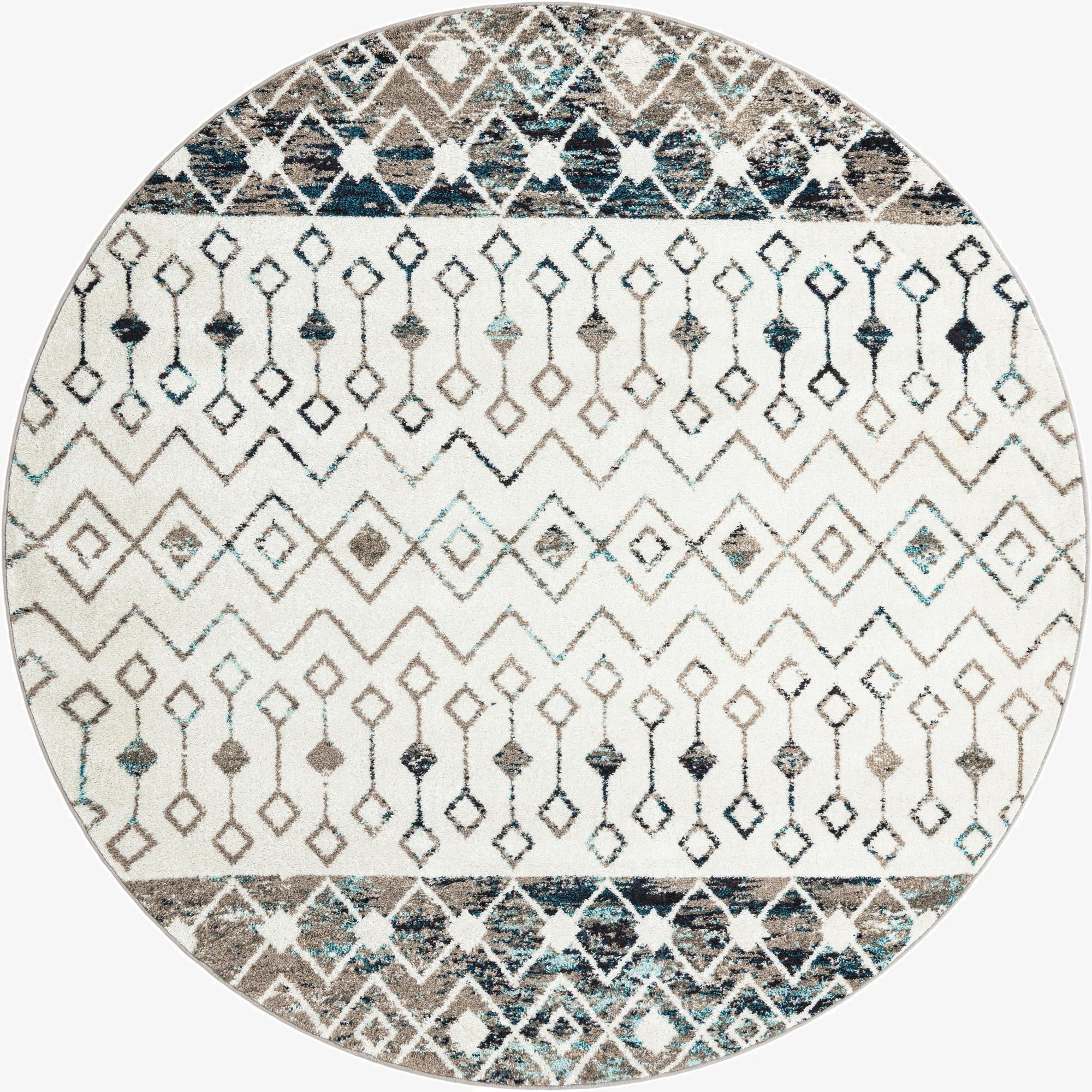7' 10 x 7' 10 Moroccan Trellis Round Rug