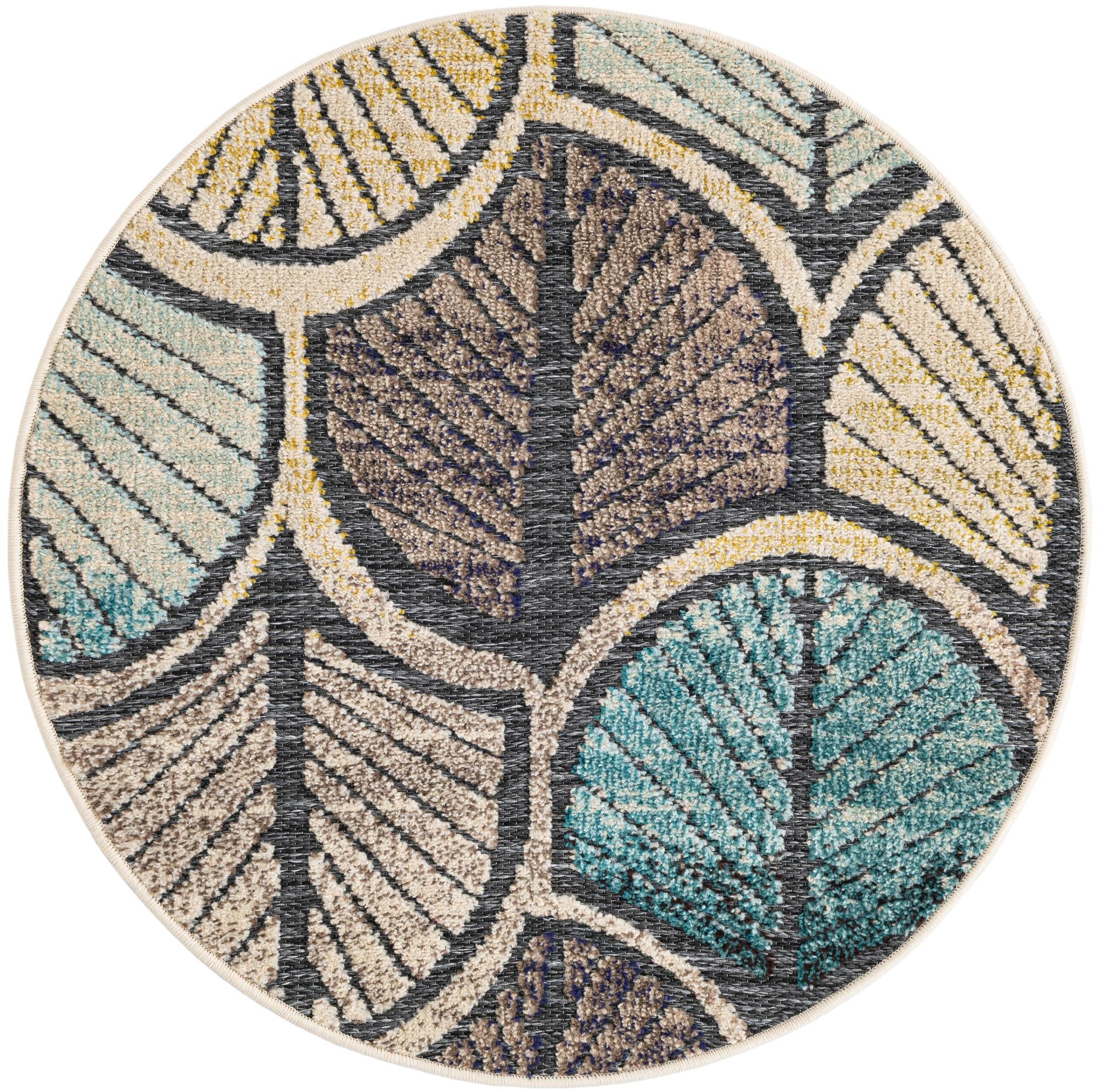 3' x 3' Easy-Clean Casablanca Indoor / Outdoor Round Rug