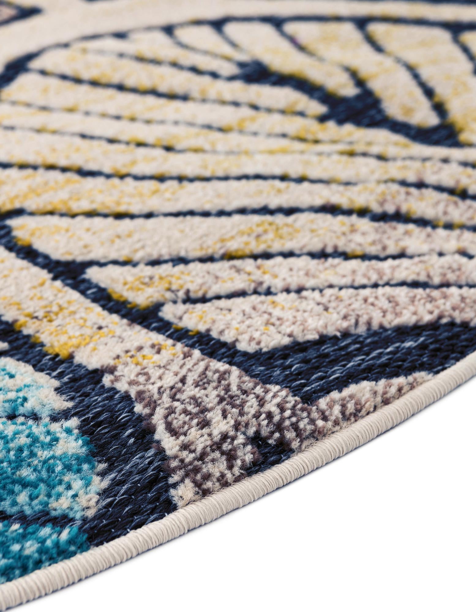 3' x 3' Easy-Clean Casablanca Indoor / Outdoor Round Rug