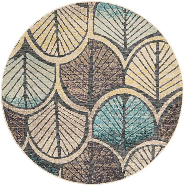 6' x 6' Easy-Clean Casablanca Indoor / Outdoor Round Rug