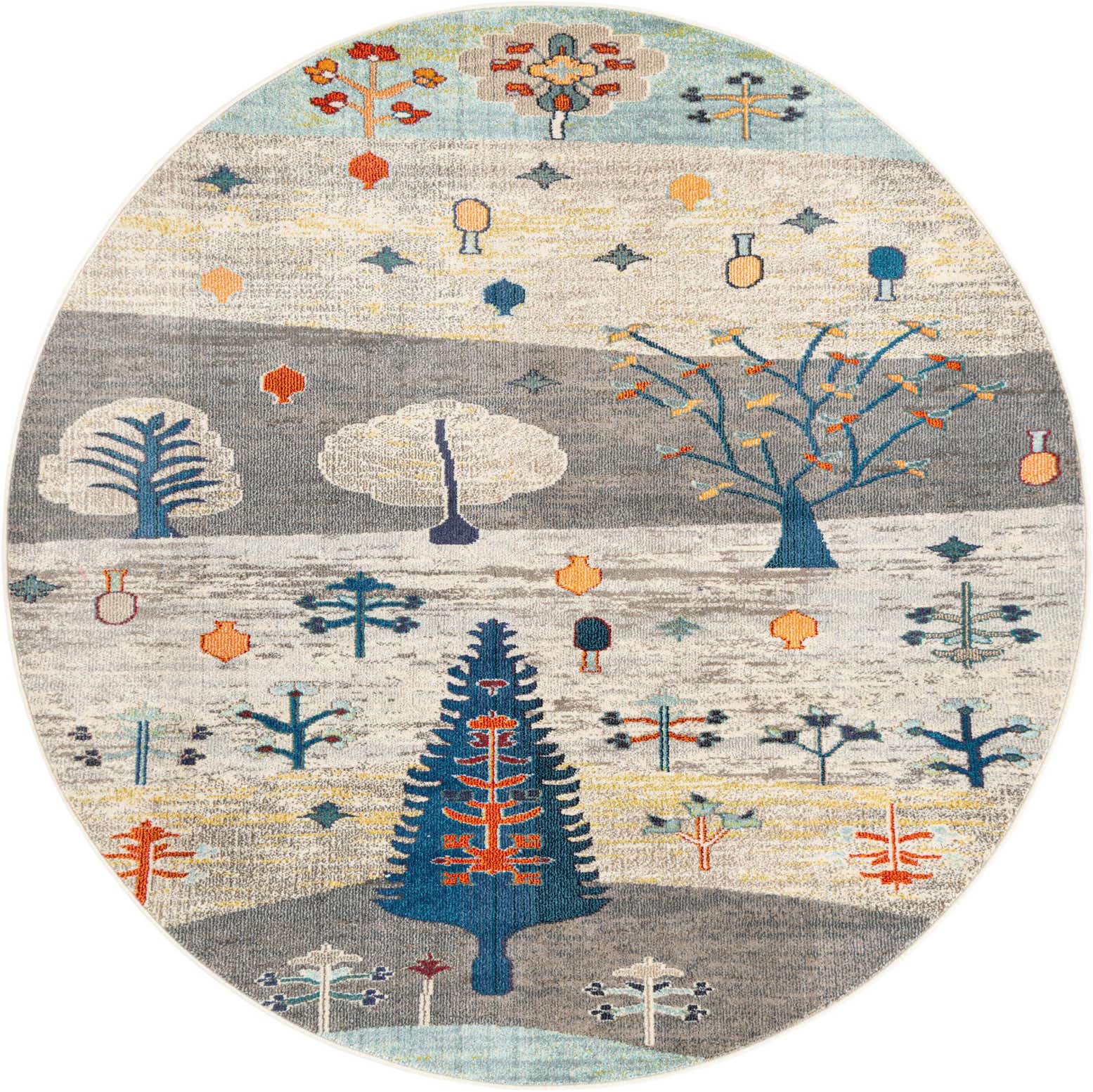 7' x 7' Washable Vivid Round Rug