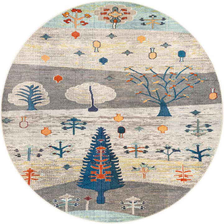7' x 7' Washable Vivid Round Rug