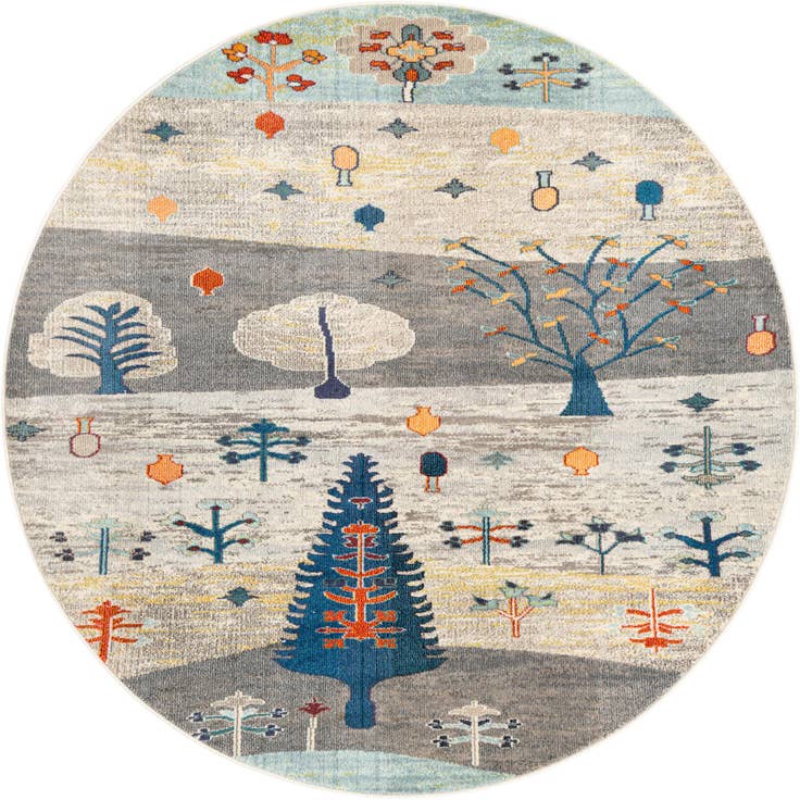 Detail image of 7' x 7' Washable Vivid Round Rug
