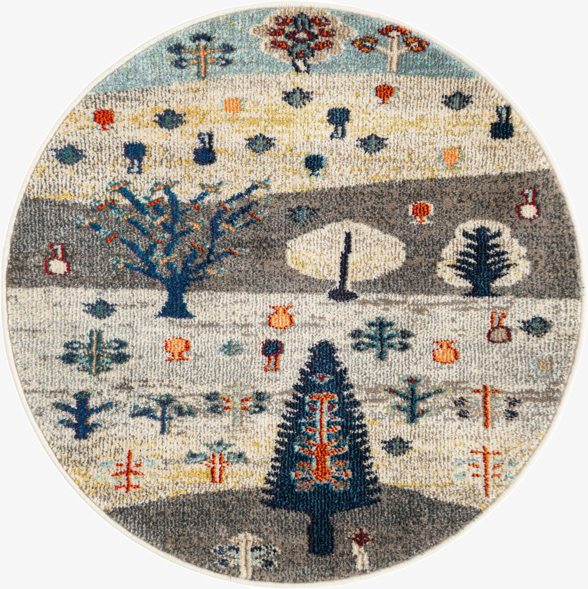 3' 3 x 3' 3  Washable Vivid Round Rug