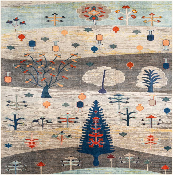 Detail image of 9' 10 x 9' 10 Washable Vivid Square Rug