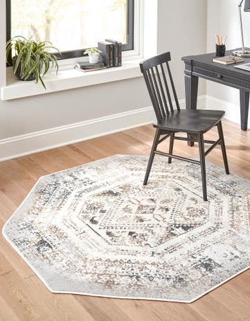 Ivory Gray Highbury Octagon Rug