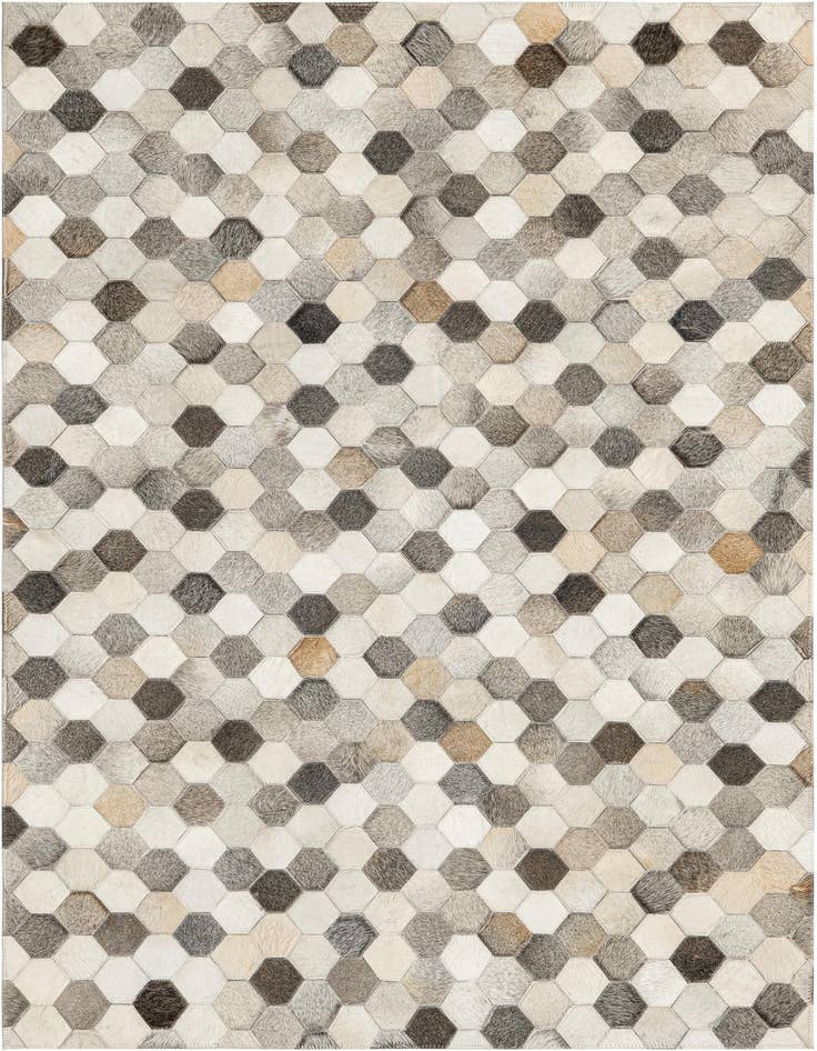 Detail image of 4' 1 x 6' 1 Cowhide Leather Rug