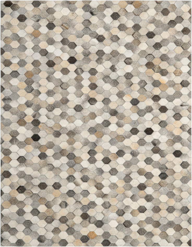 Detail image of 5' 3 x 8' Cowhide Leather Rug