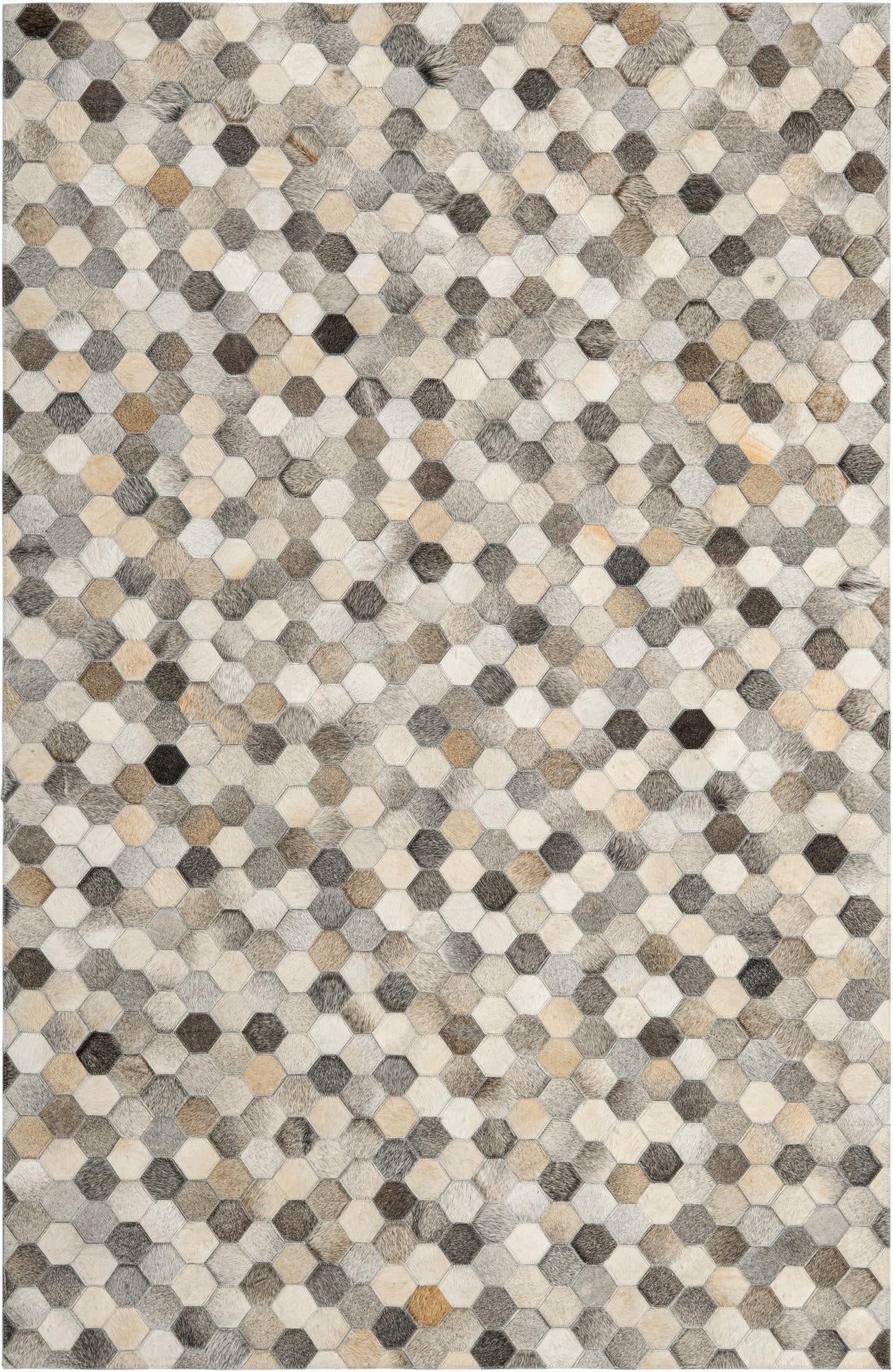 5' 3 x 8' Cowhide Leather Rug