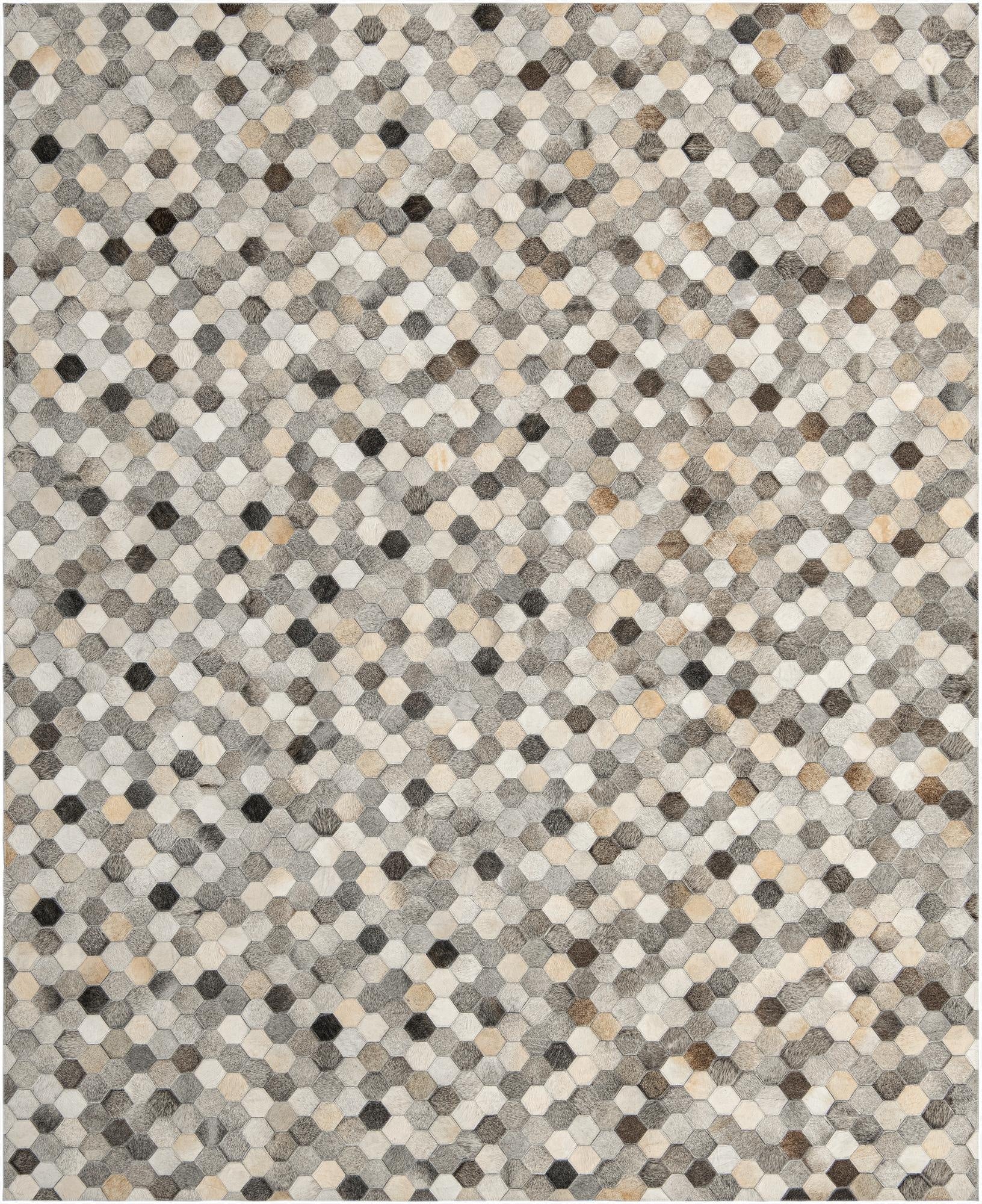 7' 10 x 10' Cowhide Leather Rug