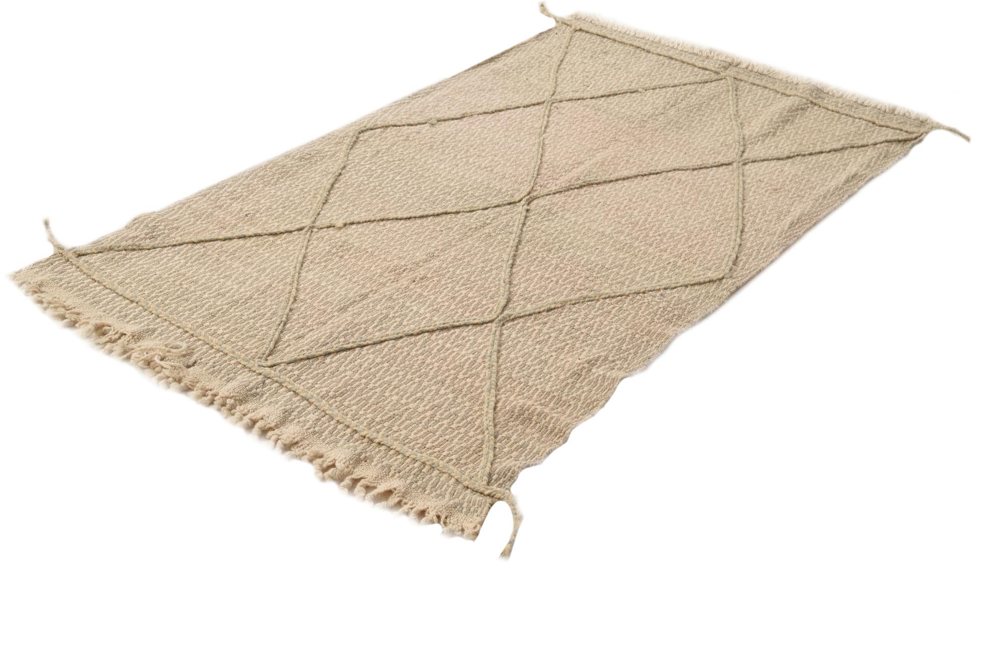 3' 8 x 6' 4 Hand Knotted Moroccan Wool Rug