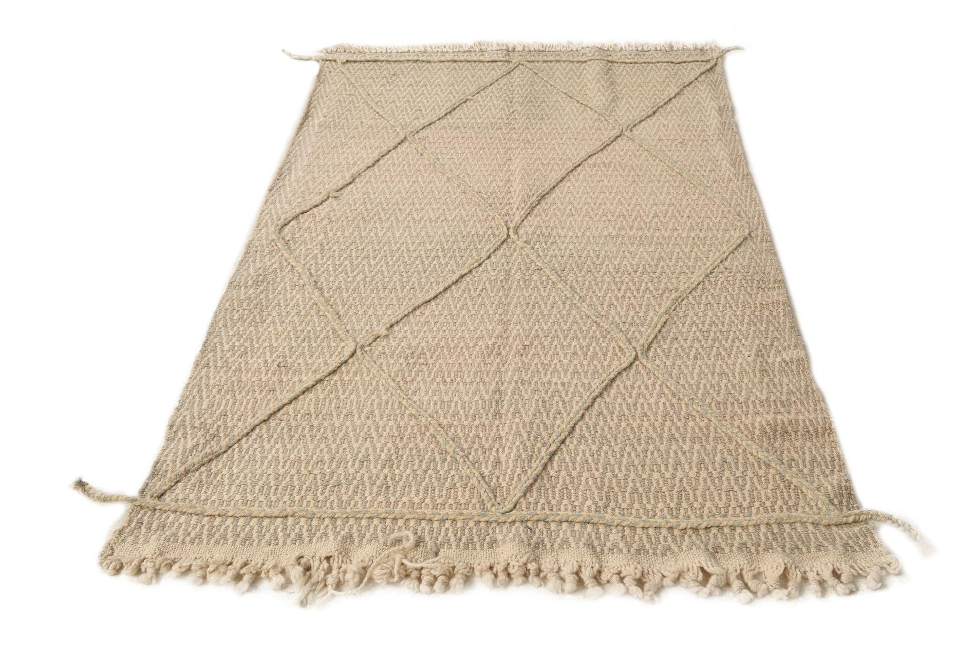 3' 8 x 6' 4 Hand Knotted Moroccan Wool Rug