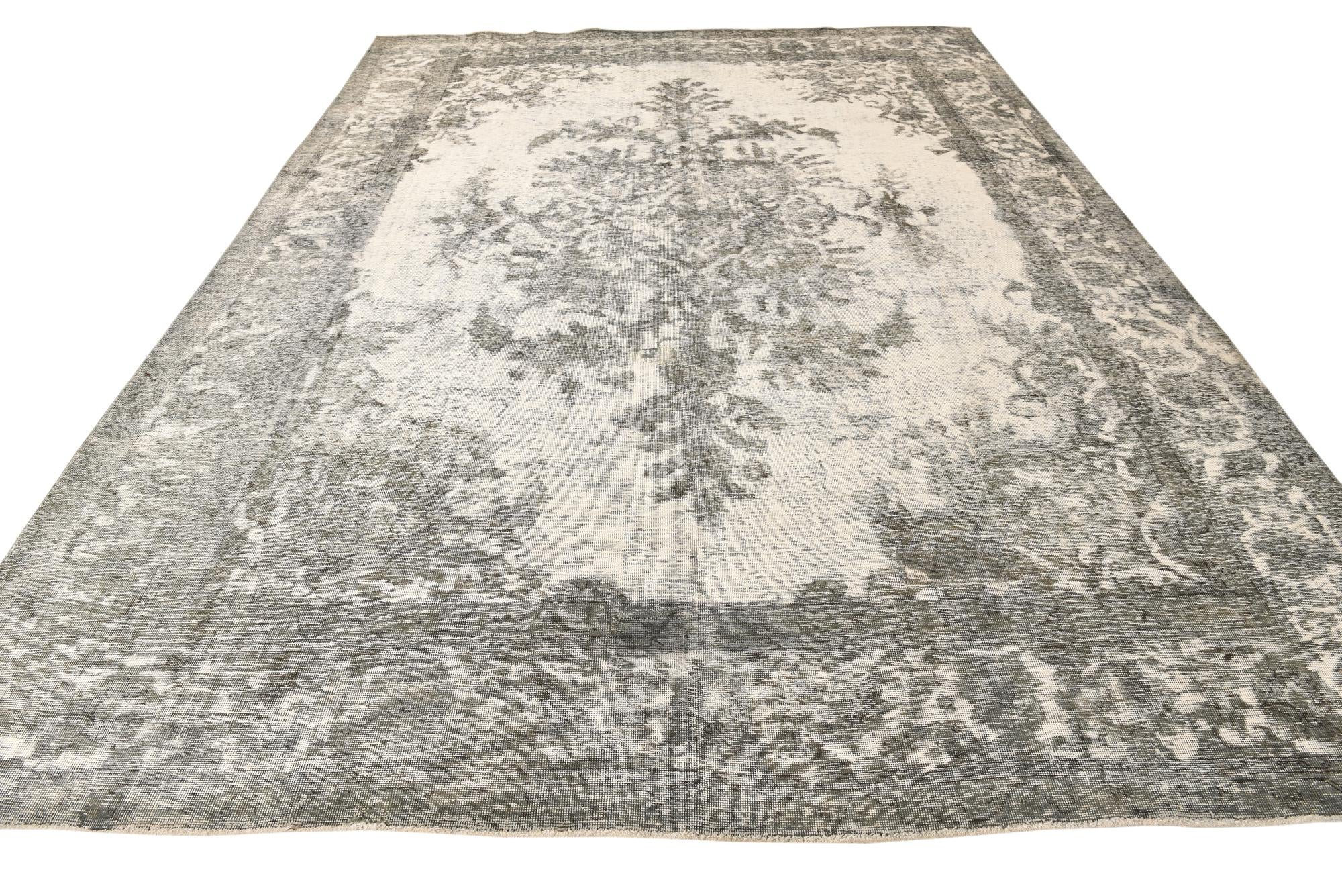 9' 2 x 12' 5 Hand Knotted Ultra Vintage Persian Wool Rug