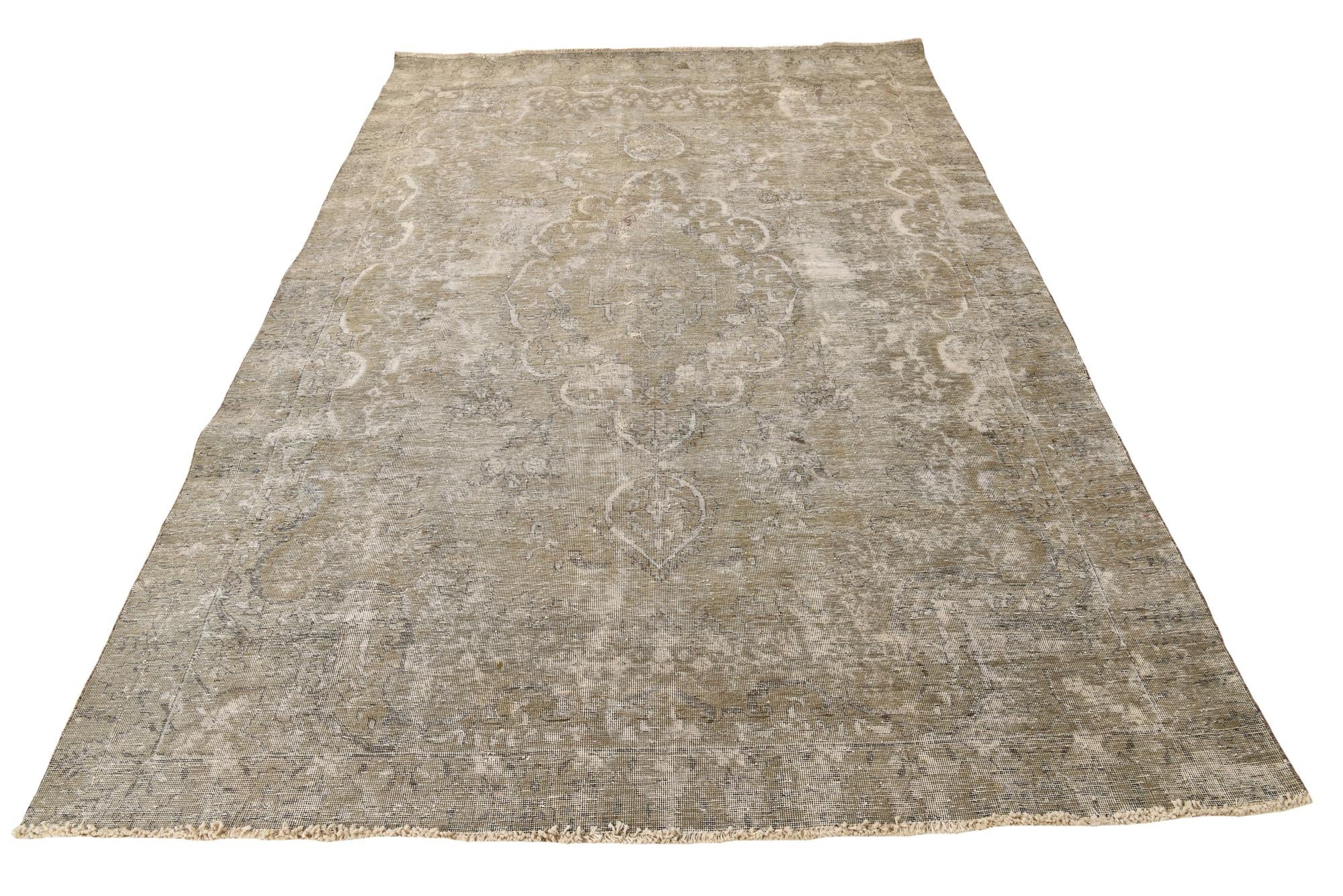 6' 7 x 9' 10 Hand Knotted Ultra Vintage Persian Wool Rug