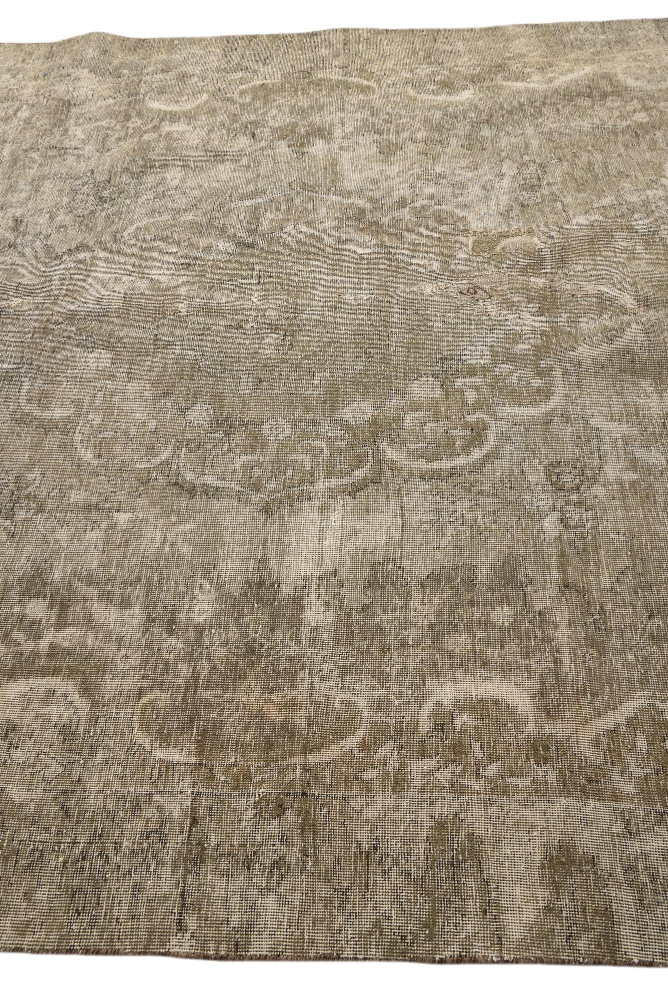 6' 7 x 9' 10 Hand Knotted Ultra Vintage Persian Wool Rug
