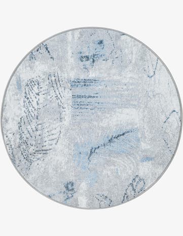 Ivory Gray Kamala Washable Round Rug