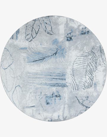 Ivory Gray Kamala Washable Round Rug