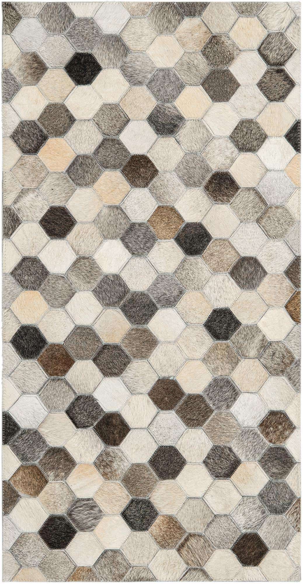 2' 2 x 4' 1 Cowhide Leather Runner Rug