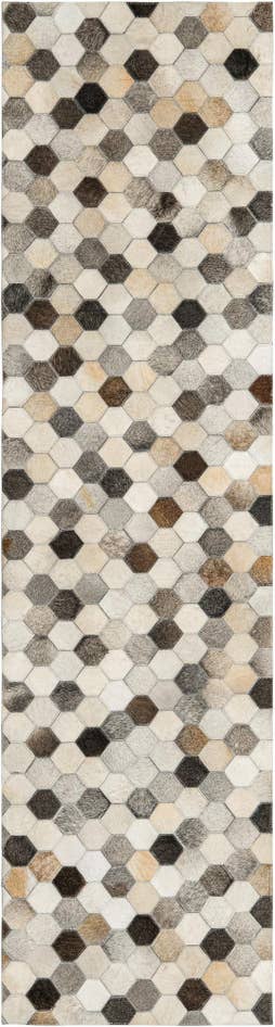 Detail image of 2' 2 x 8' Cowhide Leather Runner Rug