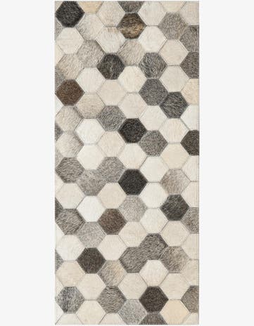 1' 2 x 3' 1 Cowhide Leather Runner Rug