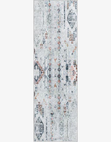 Ivory Gray Kamala Washable Runner Rug