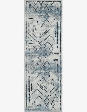 Ivory Gray Kamala Washable Runner Rug