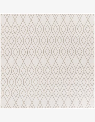 Ivory Gray Easy-Clean Jill Zarin Indoor / Outdoor Square Rug