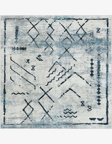 Ivory Gray Kamala Washable Square Rug