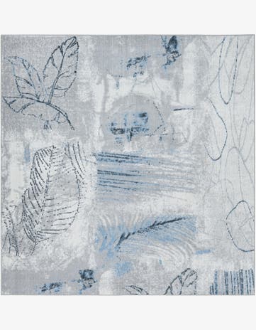 Ivory Gray Kamala Washable Square Rug