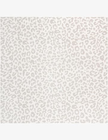 Ivory Gray Easy-Clean Safari Indoor / Outdoor Square Rug