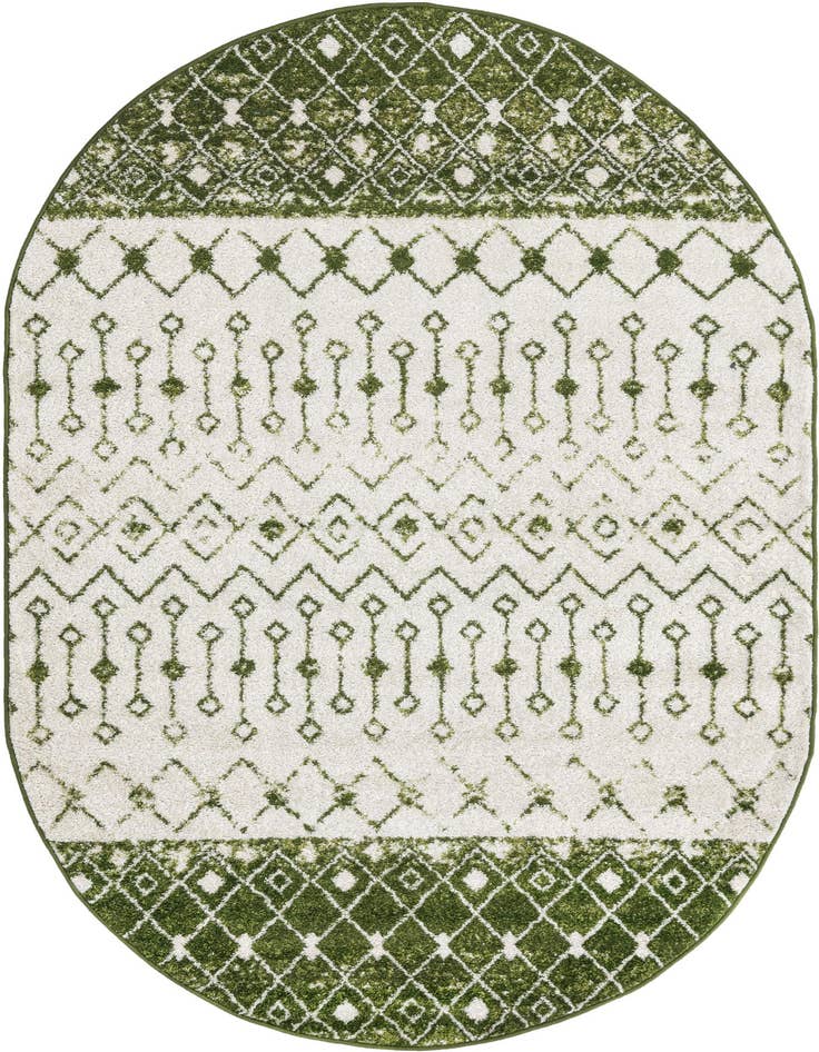 Detail image of 5' 3 x 8' Moroccan Trellis Oval Rug