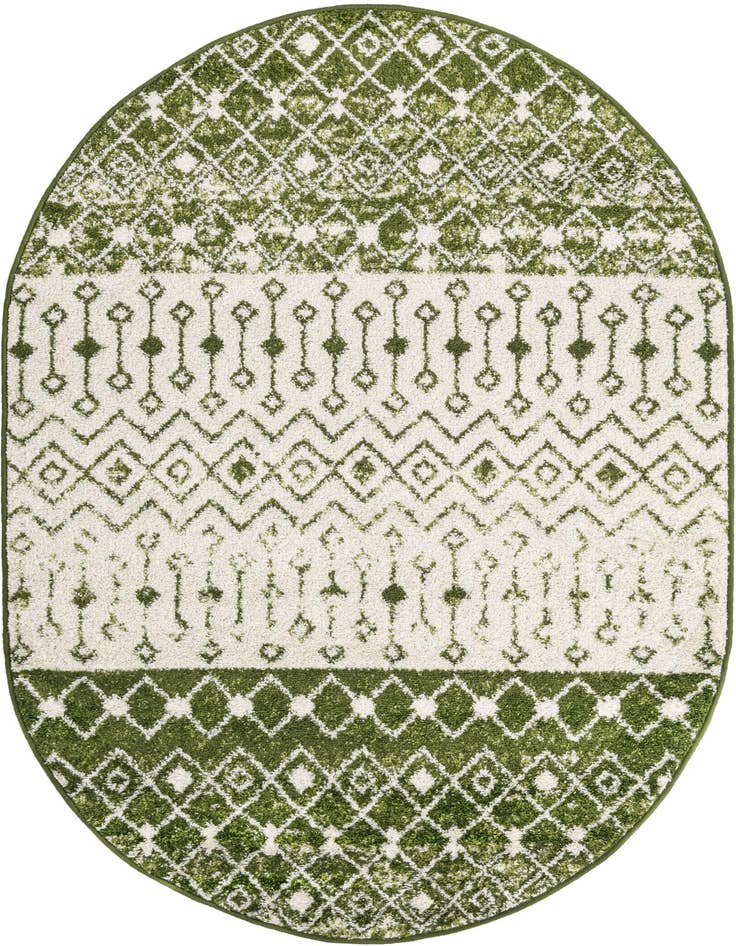 Detail image of 4' x 6' Moroccan Trellis Oval Rug