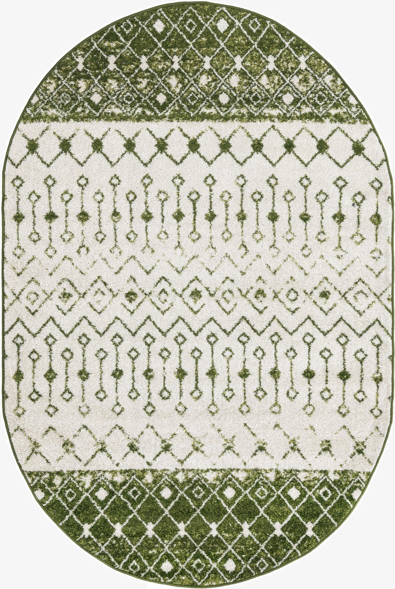 160cm x 245cm Moroccan Trellis Oval Rug