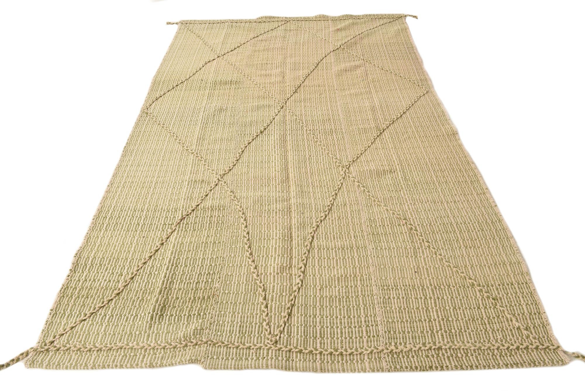 5' 9 x 9' 3 Hand Knotted Moroccan Wool Rug