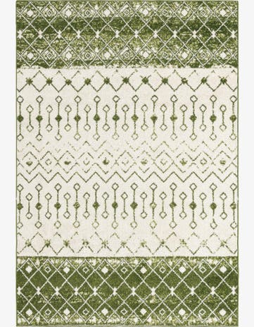 Ivory Green Moroccan Trellis Rug