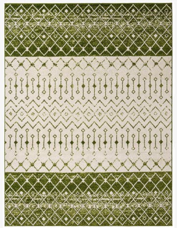 Ivory Green Moroccan Trellis Rug