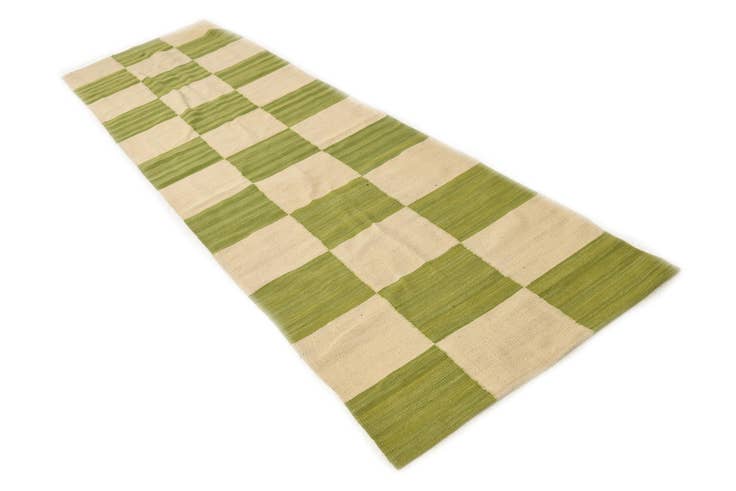 Detail image of 2' 8 x 9' 10 Hand Woven Kilim Modern Wool Runner Rug